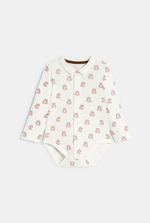 Salopette en velours côtelé et body ours marron bébé garçon 2