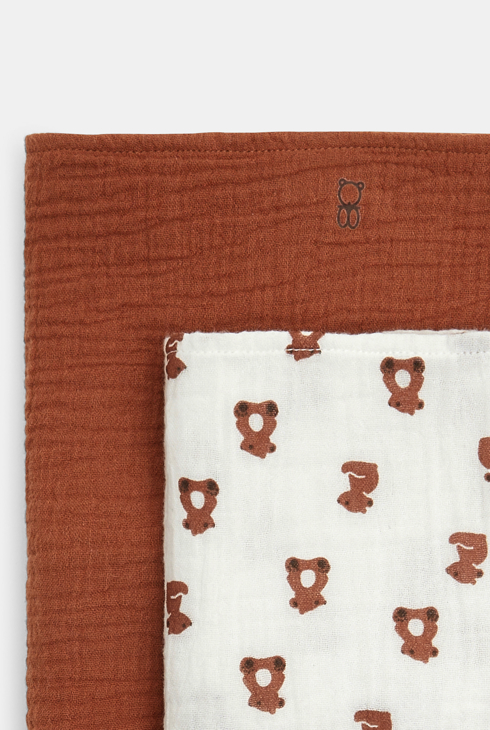 Langes gaze de coton marron bébé garçon (lot de 2)