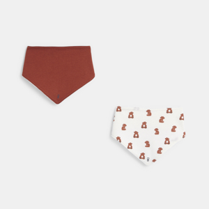 Bavoir coton ours marron bébé garçon (lot de 2) 1