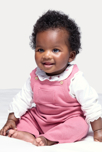 Salopette en maille tricot et body rose bébé fille 1