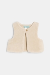 Robe velours roses et gilet sherpa blanc bébé fille 2