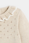 Combi courte maille tricot beige bébé fille 2