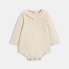 Combi courte maille tricot beige bébé fille