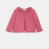 Gilet maille tricot fantaisie rose bébé fille