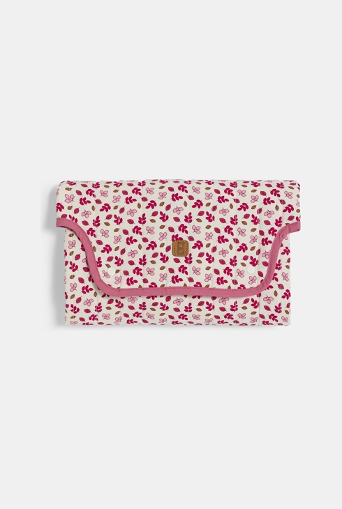 Tapis à langer de voyage fleuri rose naissance fille 1