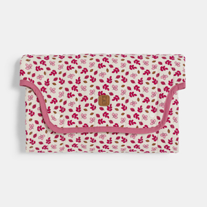 Tapis à langer de voyage fleuri rose naissance fille 1