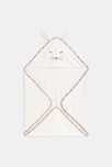 Cape de bain éponge et popeline lapin blanc bébé mixte