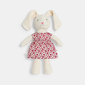 Doudou lapin velours blanc bébé fille 1