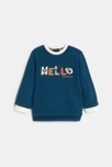 Sweat molleton animaux bleu bébé garçon