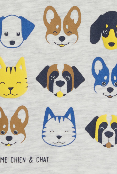 Graues Sweatshirt aus Molton mit Tiermotiv Kleinkind Junge 2