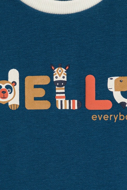 Blaues Sweatshirt aus Molton mit Tiermotiv Kleinkind Junge 2