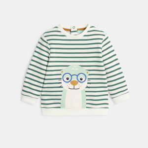 Baby boy's green fleece animal sweatshirt 1