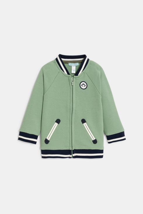 Gilet zippé fantaisie singe vert bébé garçon