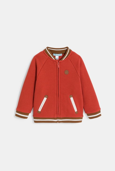 Gilet zippé fantaisie orange bébé garçon