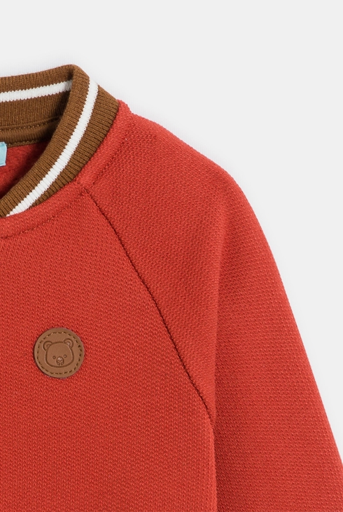 Gilet zippé fantaisie orange bébé garçon