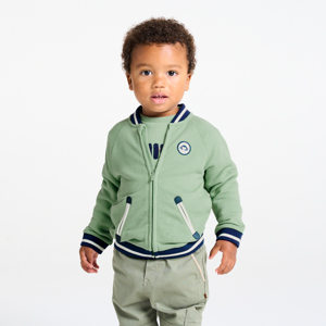 Gilet zippé fantaisie singe vert bébé garçon 1