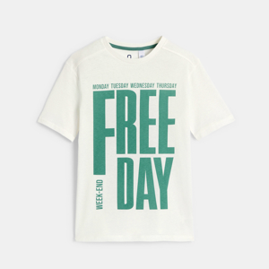 Boy's white slogan T-shirt 1