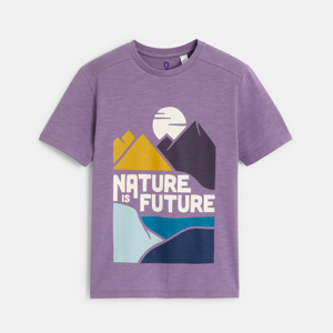 Tricou violet cu mesaj, pentru Băiat 1