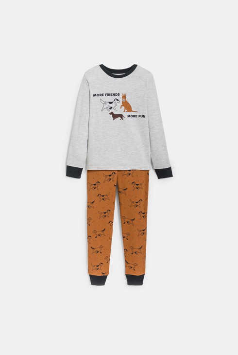 2-teiliger grauer Pyjama aus Jersey Jungen 2