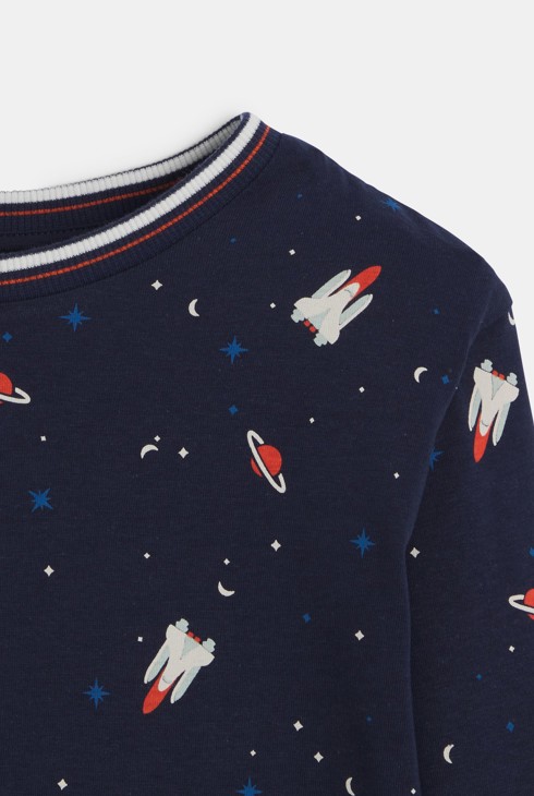 Granatowa dwuczęściowa piżama z dżerseju dla chłopca 2