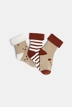 Calcetines cálidos oso marrón bebé niño (pack de 3) 3