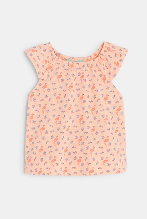 Baby-T-Shirt mit rosa Flamingos und Shorts für Mädchen 2