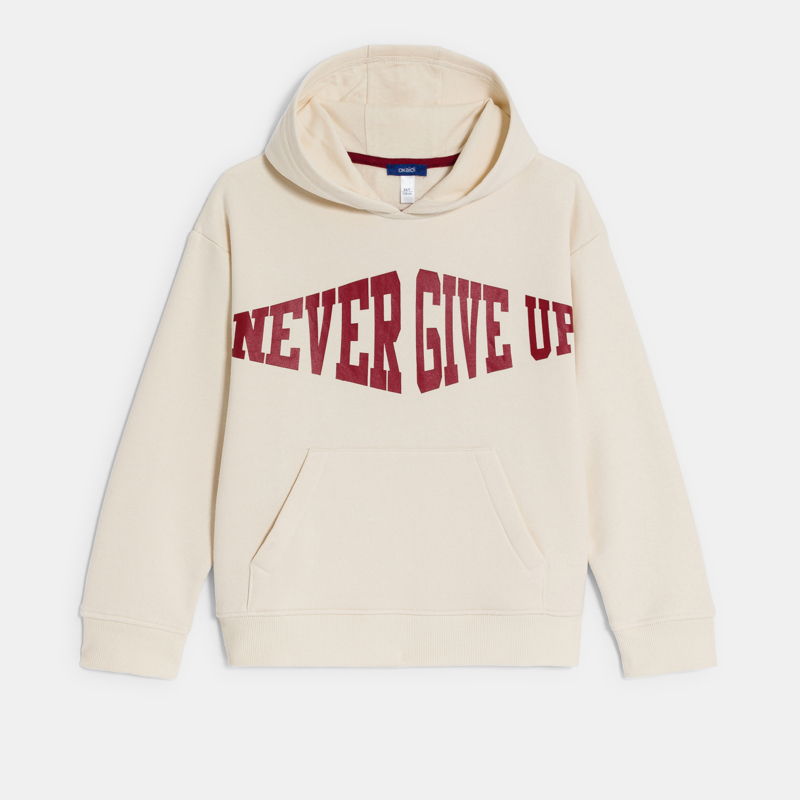 Beiges Sweatshirt mit Aufschrift für Jungen