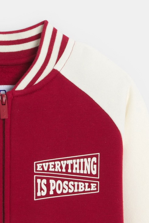Boys maroon baseball jacket 2