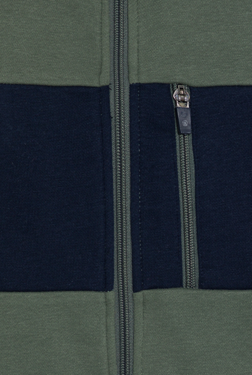 Sweat-shirt bicolore kaki Garçon 2