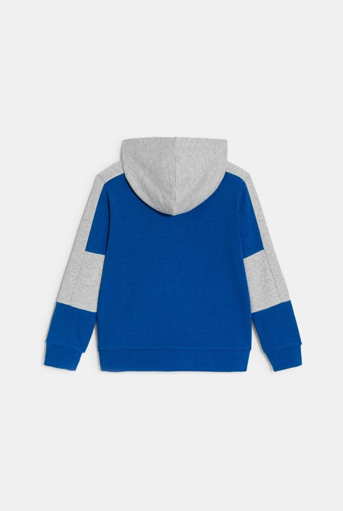 Sweat-shirt à capuche colorblock bleu Garçon