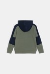 Sudadera con capucha colorblock caqui niño 3