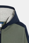 Sudadera con capucha colorblock caqui niño 4