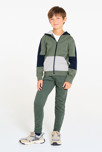 Sudadera con capucha colorblock caqui niño 5