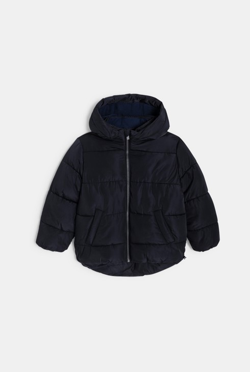 Graue Daunenjacke mit Kapuze Jungen 1