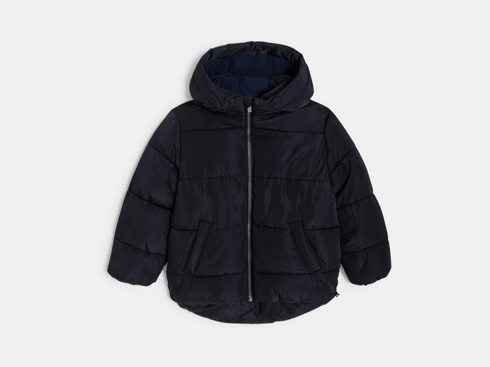 Doudoune chaude à capuche noir Garçon 1
