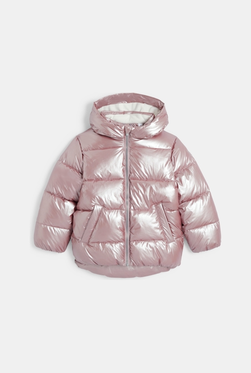 Doudoune chaude effet métallisé rose Fille 2