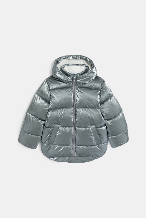 Doudoune chaude effet métallisé gris Fille 2