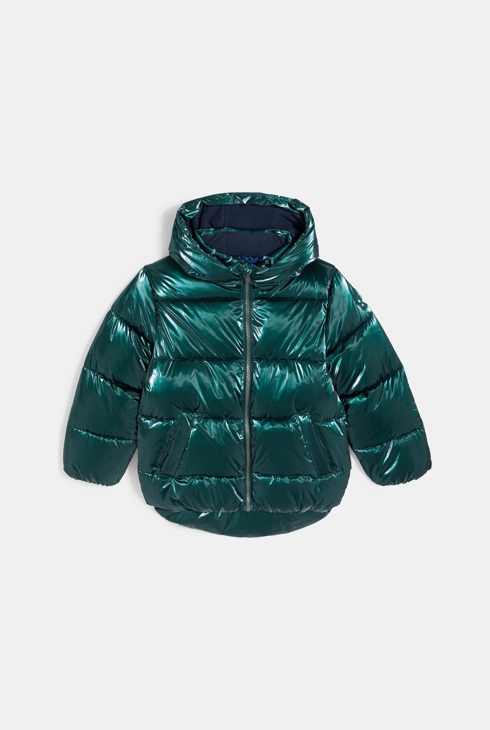 Doudoune chaude effet métallisé vert Fille