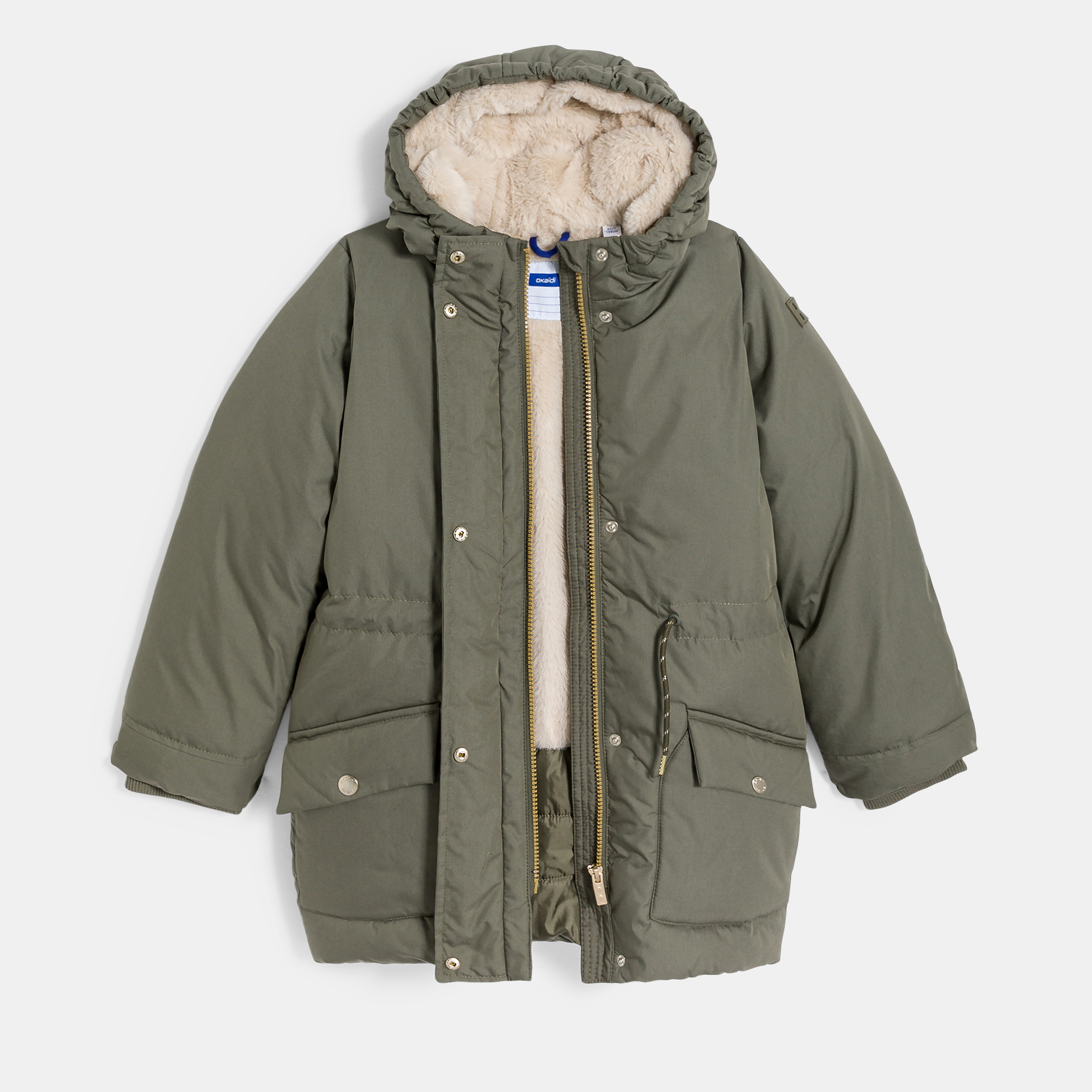 Girls khaki parka coat on sale