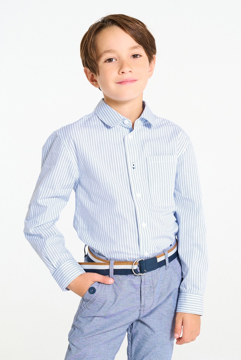 Chemise rayée bleu Garçon 1