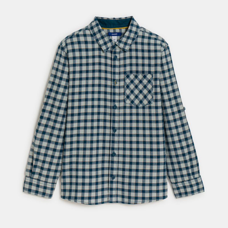 OKAIDI - Chemise à carreaux vert Garçon - Garcon