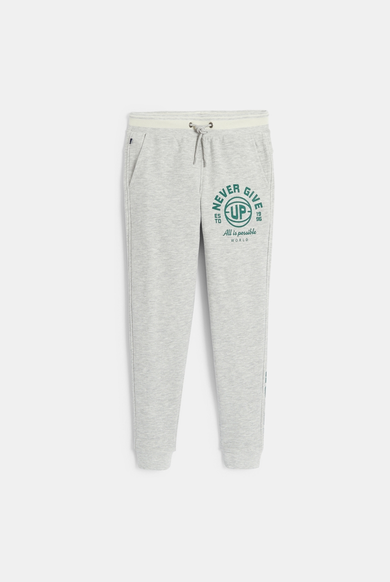 Pantalon de jogging à message gris Garçon 1