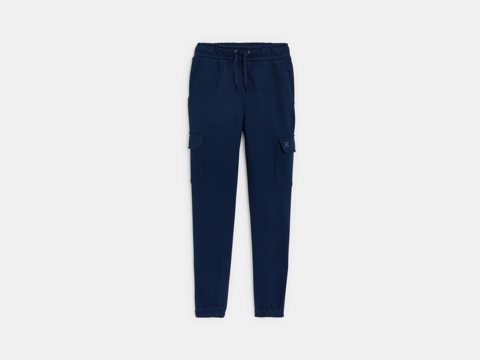 Marineblauwe relaxed joggingbroek met cargozakken voor jongens 2