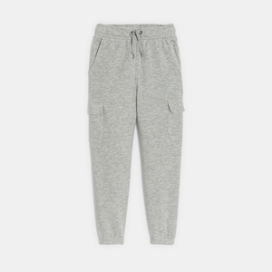 Boy's grey relaxed joggers with cargo pockets 1