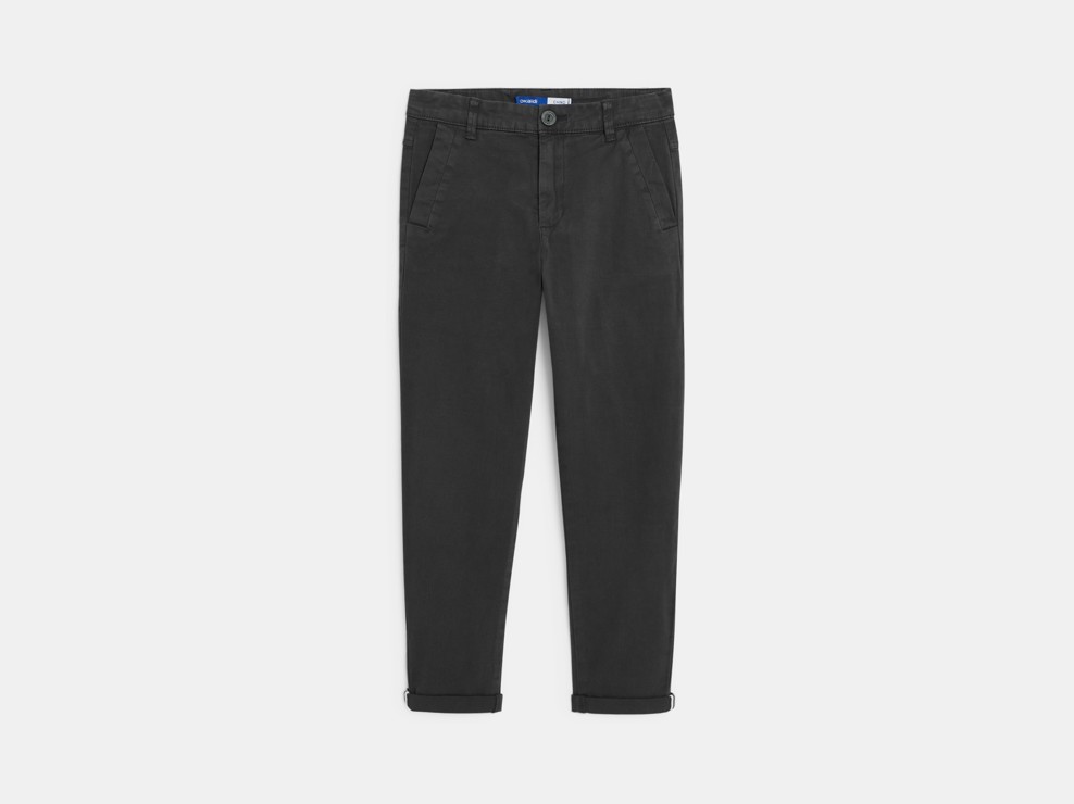 Pantalon chino uni gris Garçon 2