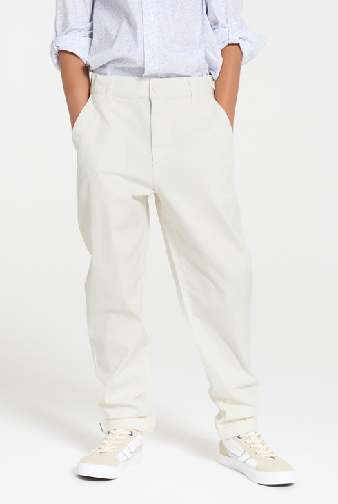 Pantalon chino uni blanc Garçon 2