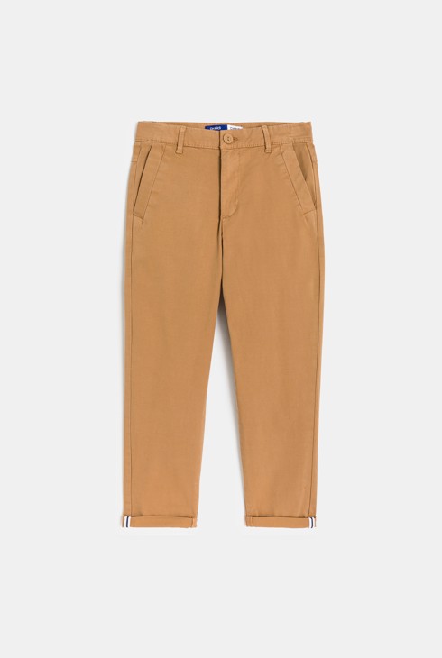 Pantalon chino uni marron Garçon 1