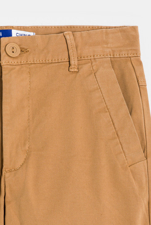 Pantalon chino uni marron Garçon
