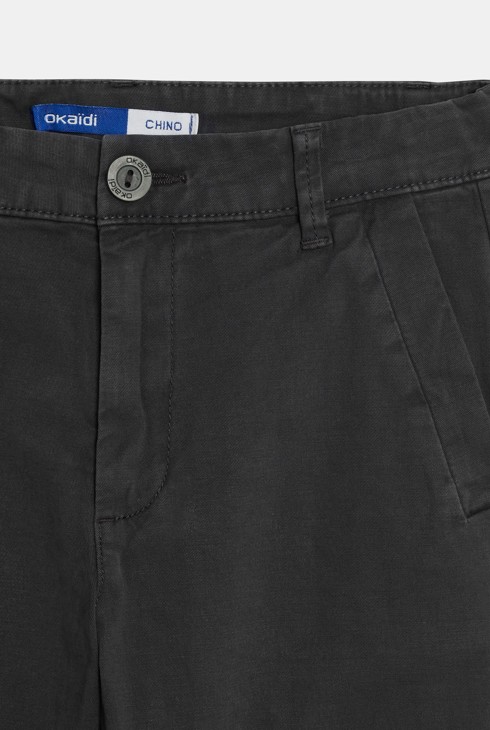 Pantalon chino uni gris Garçon