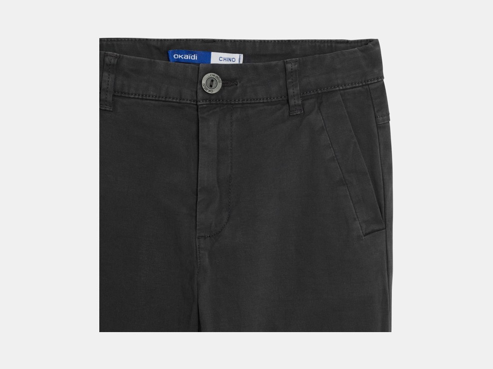 Pantalon chino uni gris Garçon 2